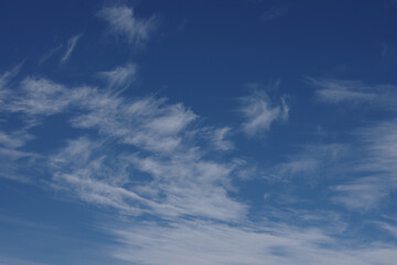 High clouds formation in the blue California springtime sky