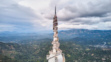 Aerial View Of Ambuluwawa Tower In Central Sri Lanka. Tower Near The Town Of Gampola 