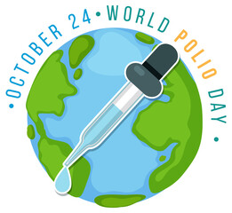 Sticker - World Polio Day Occtober 24 typography design