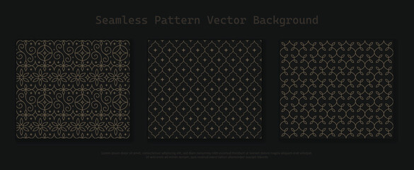Set of Islamic ornamental seamless patterns, Arabic geometric in the oriental style, arabesque, Persian motif.