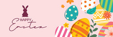 Happy Easter Egg Greeting Card Background Template.Can Be Used For Cover, Invitation, Ad, Wallpaper,flyers, Posters, Brochure.