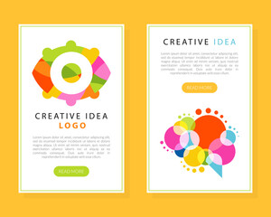 Wall Mural - Bright Creative Idea Landing Page with Text Sample Vector Template