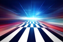 Blurred Background Of Fast Movement On A Checkerboard. Illustration