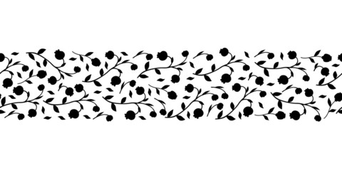 Sticker - Horizontal pattern seamless with flowers