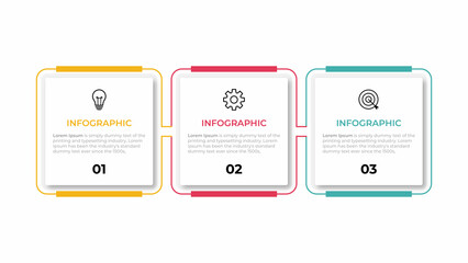 Business infographic template. Thin line design label with icon and 3 options, steps or processes.