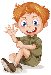 Wall Mural - Little boy in scout uniform