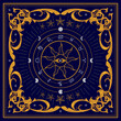 Divine magic occult symbolism occultism vintage frame label vector