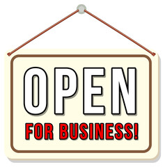 Sticker - Open for business typography design