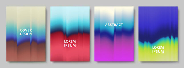 Wall Mural - Set of Colorful Gradient Backgrounds. Blur Texture. Modern Vector Illustration without Transparency.