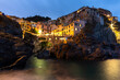 © Simon - Manarola Italy Cinque Terre. November 14, 2021. The colorful village of Manarola at night.