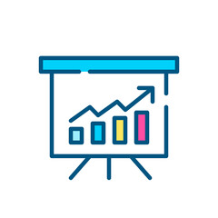 Wall Mural - growth diagram chart on a whiteboard. pixel perfect, editable stroke color icon