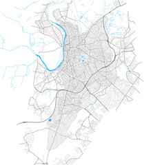 Wall Mural - Kingston upon Thames, Greater London, United Kingdom high detail vector map