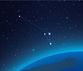 Wall Mural - Constellation Apus with planet in deep space