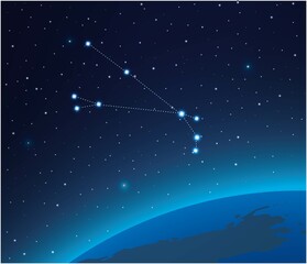Wall Mural - constellation aries with planet in deep space