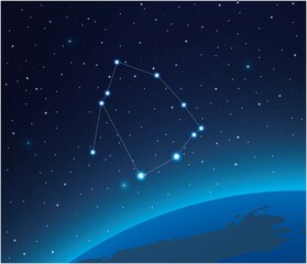 Wall Mural - constellation ophiuchus with planet in deep space