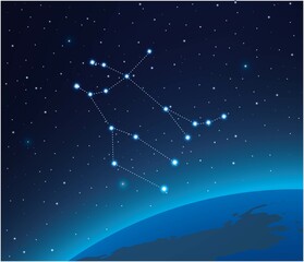 Wall Mural - constellation gemini with planet in deep space