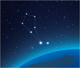 Wall Mural - constellation bootes with planet in deep space