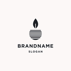 Leaf abstract logo icon flat design template 