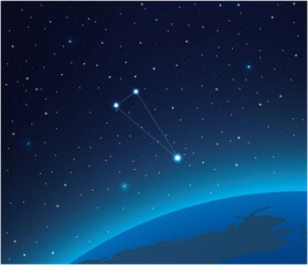 Wall Mural - constellation triangulum with planet in deep space