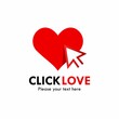 © Deni - Click love logo template illustration