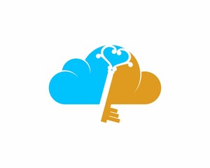 Poster - Cloud with classic key in the middle