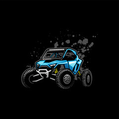 Wall Mural - buggy UTV illustration in black background