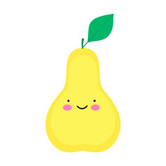 Wall Mural - Cute, funny cartoon pear character.