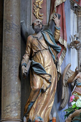 Wall Mural - Saint Andrew, statue on the high altar in the church of the Assumption of the Virgin Mary in Glogovnica, Croatia