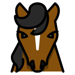 Sticker - horse line icon