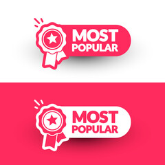 most popular label with medal icon