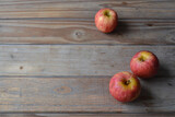 Fototapeta Mapy - fresh apples on wooden background