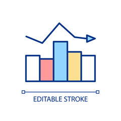 Sticker - Statistical monitoring RGB color icon