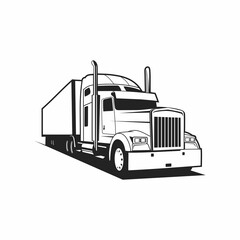 Wall Mural - truck trailer silhouette