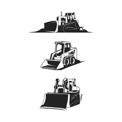 Wall Mural - bulldozer silhouette