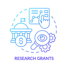 Wall Mural - Research grants blue gradient concept icon