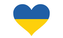 Flag Of Ukraine In Heart Shape. Vector Illustration. Ukrainian National Symbol.