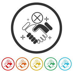 Sticker - No handshake ring icon, color set