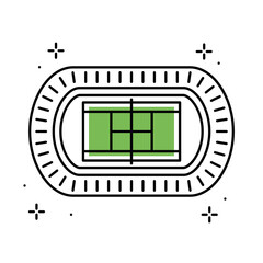 Poster - Isolated colored tennis stadium icon aerial view Vector