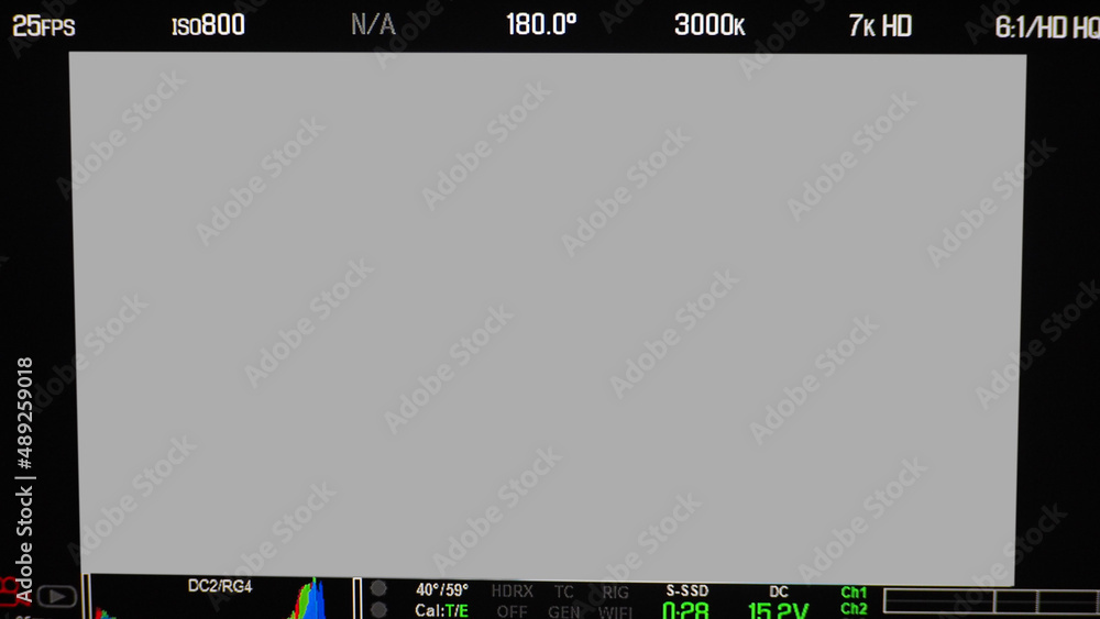 Display Checkvideo Video recording interface. VDO production recording camera viewfinder ...