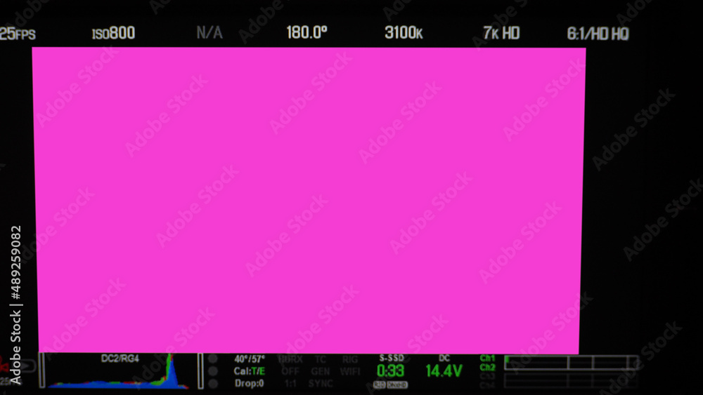 Video recording interface. VDO production recording camera viewfinder ...