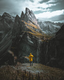 Fototapeta Góry - hiker in the mountains