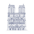 Isolated sketch of Notre Dame Vector