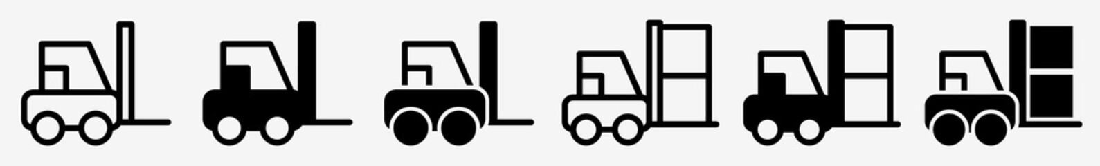 Wall Mural - forklift icon warehouse forklift truck set | forklifts icon container vector fork lift illustration 