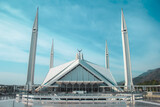 Fototapeta Sawanna - A beautiful view of faisal masjid. unique picture of shah faisal mosque.
