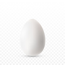 PNG Vector Egg. Realistic White Egg On Isolated Transparent Background. Easter, Holiday.