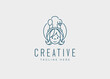 © Profdesigns - Mommy Chef Logo Design Template. Kitchen Mom Icon Line Art Vector