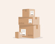 © simplehappyart - Stack Of Delivery Boxes.