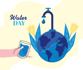 Wall Mural - water day postcard