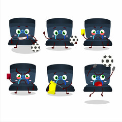 Sticker - Navy ring box cartoon character working as a Football referee