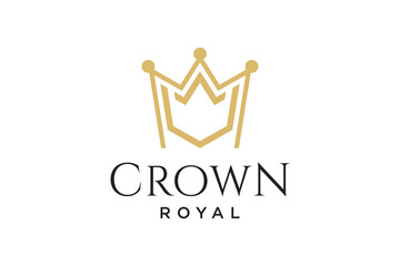 Wall Mural - initial logo letter V with crown vector symbol illustration design